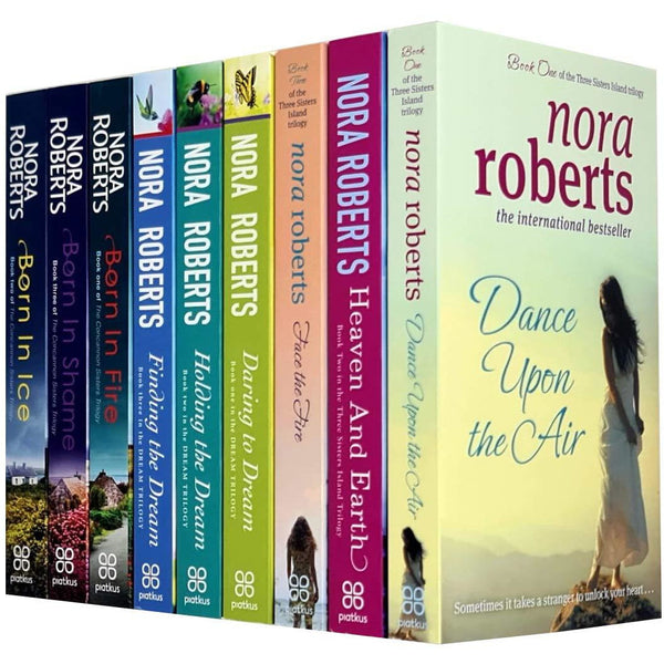 Nora Roberts Collection 9 Books Set (Dance Upon The Air, Heaven and Earth, Face The Fire, Daring To Dream, Holding The Dream, Finding The Dream, Born