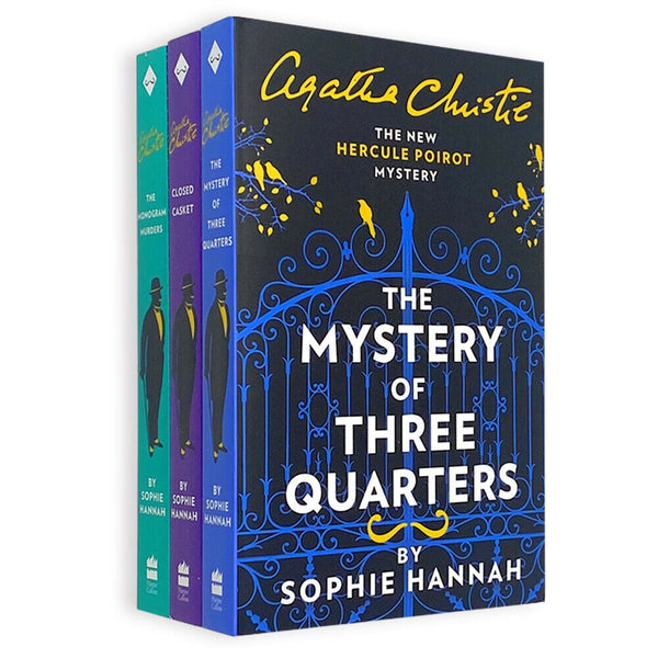 Agatha Christie Hercule Poirot Mysteries 3 Books Collection Set - The Monogram Murders, Closed Casket, Mystery of Three Quarters
