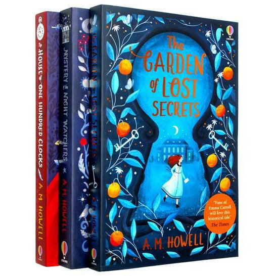 A.M. Howell 3 Books Set (The House of One Hundred Clocks, The Garden of Lost Secrets, Mystery of the Night Watchers)