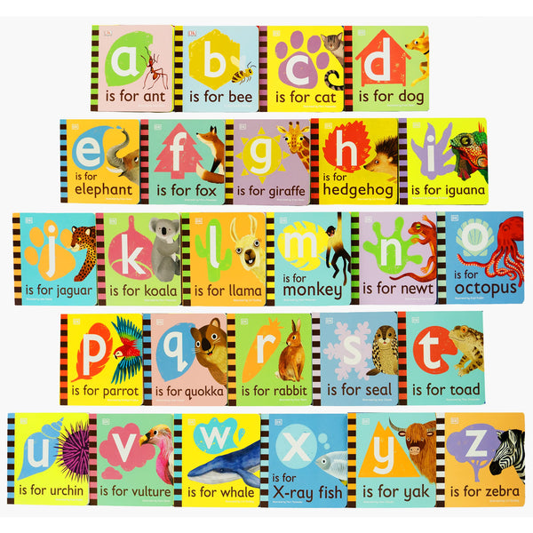 Childrens Kids Baby Animal Alphabet Library Collection 26 Books Set (A To Z)