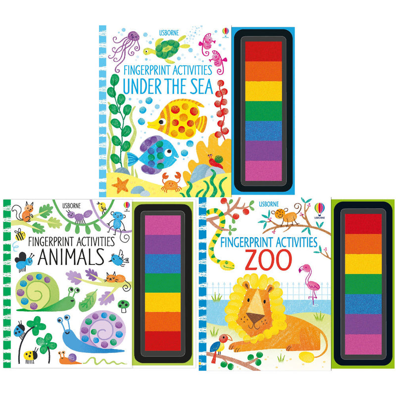 Usborne Fingerprint Activities Wildlife Series 3 Books Collection Set