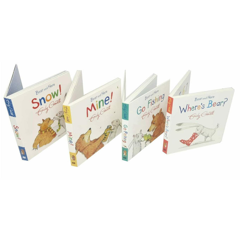 Bear and Hare Series 4 Books Collection Set By Emily Gravett (Bear and Hare Mine!, Where&amp;