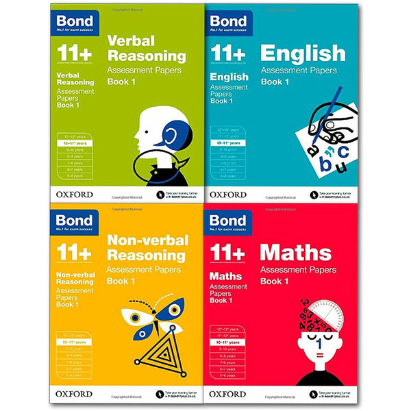 Bond 11+ English 4 Books Set Ages 10-11+ Inc Maths, English, Verbal and Non-verbal (Book 1)