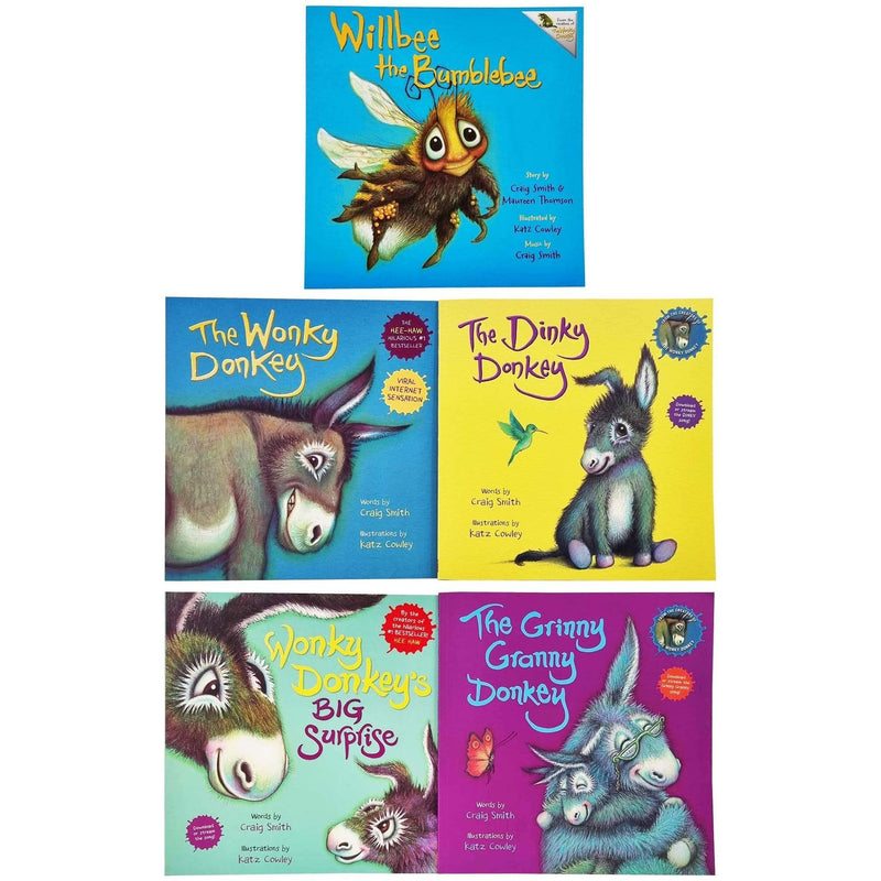 ["9789124368777", "animal stories", "bestselling author craig smith", "children bedtime books", "children dream books", "Childrens Books (0-3)", "childrens books on donkey", "childrens books on horses", "cl0-VIR", "craig smith", "craig smith book collection", "craig smith book collection set", "craig smith book set", "craig smith books", "craig smith dinky donkey", "craig smith willbee the bumblebee", "craig smith wonky donkey", "early learning", "humorous stories", "Infants", "picture storybooks", "the dinky donkey", "the grinny granny donkey", "the scottish granny", "the wonky donkey", "willbee the bumblebee", "wonky donkey's big surprise"]