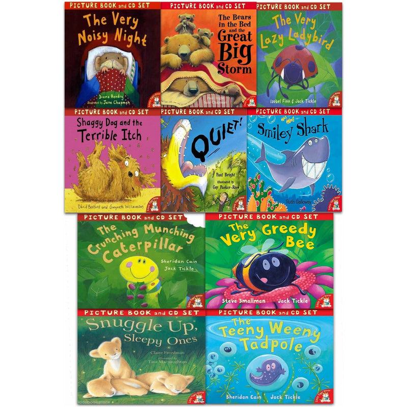 ["9781848693890", "Children books", "Children picture flat books", "Jack Tickle", "Little Tiger Press", "ltk", "Picture Book", "Picture Book and CD", "Quiet", "School Picture Flat", "Shaggy Dog and the Terrible Itch", "Smiley Shark", "Snuggle Up Sleepy Ones", "The Bears in the Bed and the Great Big Storm", "The Crunching Munching Caterpillar", "The Crunching Munching Caterpillar and Other Stories Collection", "The Teeny Weeny Tadpole", "The Very Greedy Bee", "The Very Lazy Ladybird", "The Very Noisy Night"]