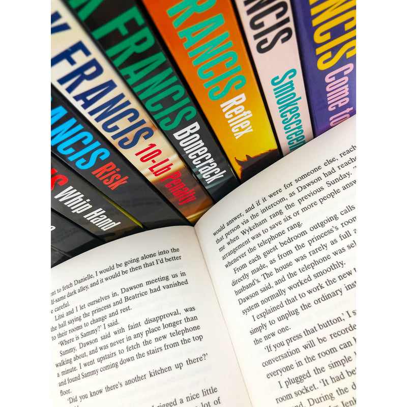 ["10lb penalty", "9780678457030", "adult fiction", "Adult Fiction (Top Authors)", "adult fiction collection", "adventure stories", "banker", "bolt", "bonecrack", "cl0-CERB", "come to grief", "crime books", "dead cert", "dick francis", "dick francis books", "dick francis collection", "dick francis collection 10 books set", "Dick Francis Thriller", "dick francis thriller collection", "dick francis thriller series", "enquiry", "fiction", "Fiction for Young Adults", "for kicks", "forfeit", "high stakes", "hot money", "in the frame", "knock down", "longshot", "nerve", "odds against", "pan", "reflex", "risk", "smokescreen", "spy stories", "suspense books", "thriller books", "whip hand", "young adult", "young adult books", "young adults books", "young adults fiction"]