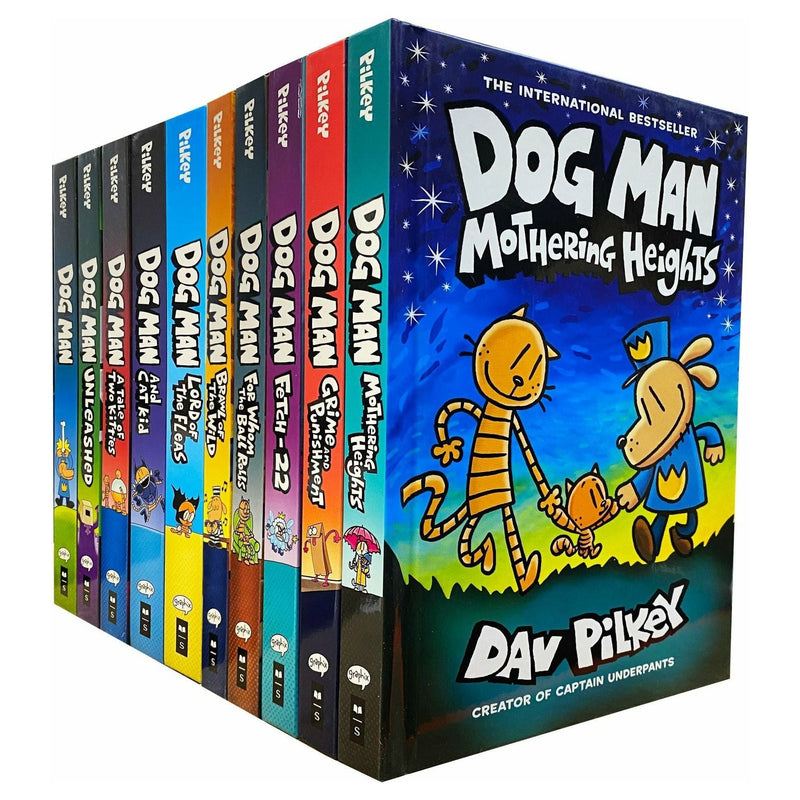 Dog Man books series 10 books Collection Set by Dav Pilkey