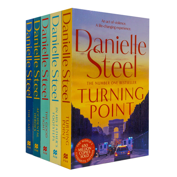 Danielle Steel Collection 5 Books Set (Series 3) (Turning Point, In His Father&#39;s Footsteps, The Good Fight, Accidental Heroes, The Cast)