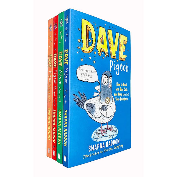 Dave Pigeon Collection 4 Books Set By Swapna Haddow (Dave Pigeon, Nuggets, Racer, Royal Coo!)