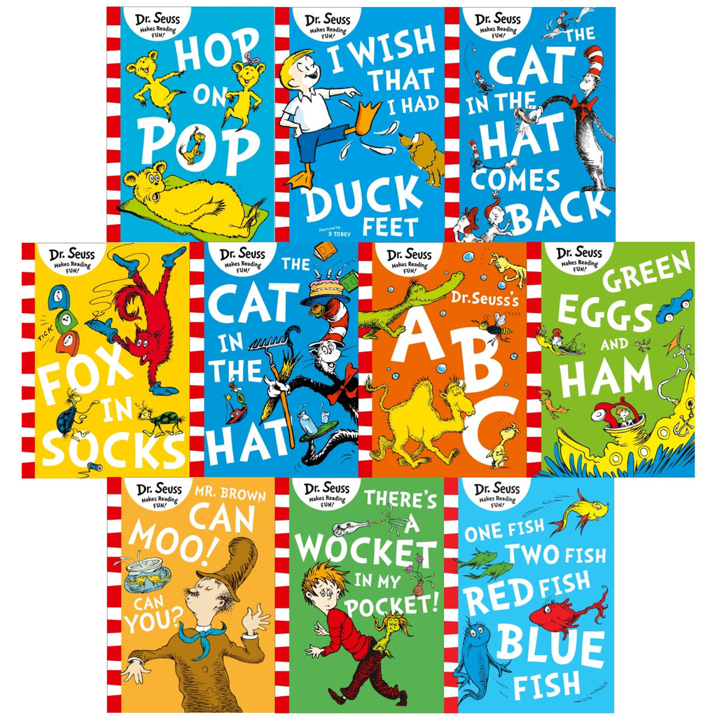 Dr Seuss Childrens Book Collection 10 Books Set Abc, Fox in Socks, The
