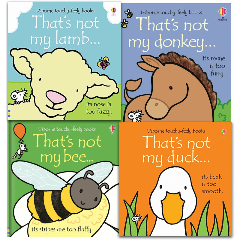 ["9789526531007", "animal farm", "baby books", "Childrens Books (0-3)", "Farm", "Farm Animals", "Farm Animals Collection", "Fiona Watt", "Thats Not My Bee", "thats not my collection", "Thats Not My Cow", "Thats Not My Donkey", "Thats Not My Duck", "Thats Not My Goat", "Thats Not My Lamb", "Thats Not My Piglet", "Usborne", "usborne touchy-feely board books", "Usbourne"]