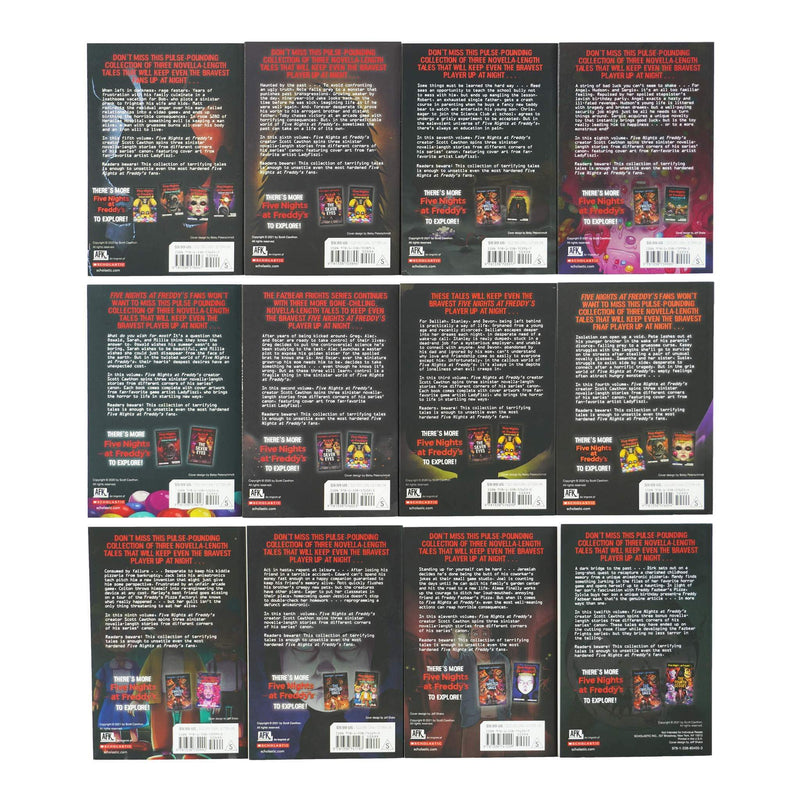 ["1:35AM", "4 book in 1 Box set", "9781338803228", "bestselling books", "blackbird", "Book by Scott Cawthon", "book for  childrens", "bunny call", "children books", "Collection book", "Computer", "Fazbear Frights", "Fazbear Frights by Scott Cawthon", "felix the shark", "Fetch", "figures", "five night at freddy", "Five Nights", "five nights at freddy", "five nights at freddy book collection", "five nights at freddy book series", "five nights at freddy book set", "five nights at freddy books", "five nights at freddy collection", "five nights at freddy plush", "five nights at freddy set", "Four Book Boxed Set", "Four Short Stories", "fourth closet", "freddy file", "friendly face", "funko pop", "games", "ghost stories", "gumdrop angel", "Halloween Book", "hobbies", "Horror and Ghost Stories", "horror books", "Into the Pit", "Monster and Zombie Fiction", "pop vinyls", "prankster", "quiz", "scott cawthon", "scott cawthon book collection", "scott cawthon book set", "scott cawthon books", "scott cawthon series", "Short Stories Collection book", "silver eyes", "Step Closer", "Stories for Young Adult", "survival security logbook", "the cliffs", "the fourth closet", "the puppet carver", "the silver eyes", "the twisted ones", "Thrilling Stories", "twisted ones", "young adults", "young teen"]