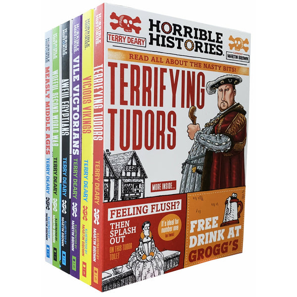 Horrible Histories Series 6 Books Collection Set by Terry Deary