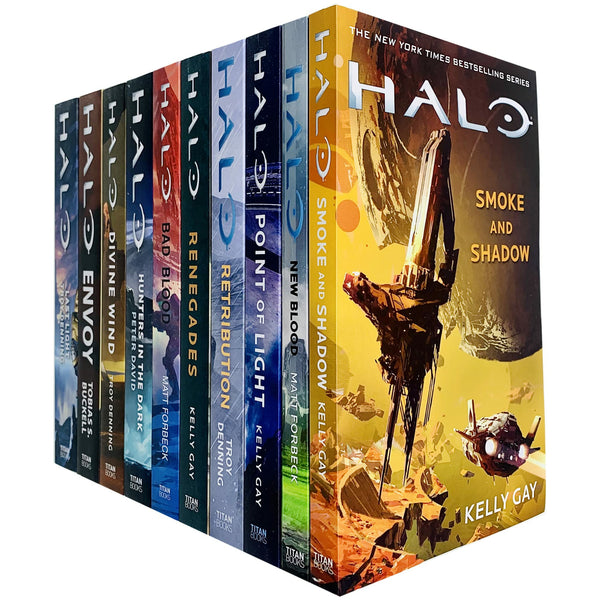 Halo Master Chief 10 Books Set Hunters in the Dark, Last Light, New Blood, Envoy, Retribution, Smoke and Shadow, Bad Blood, Renegades &amp; MORE