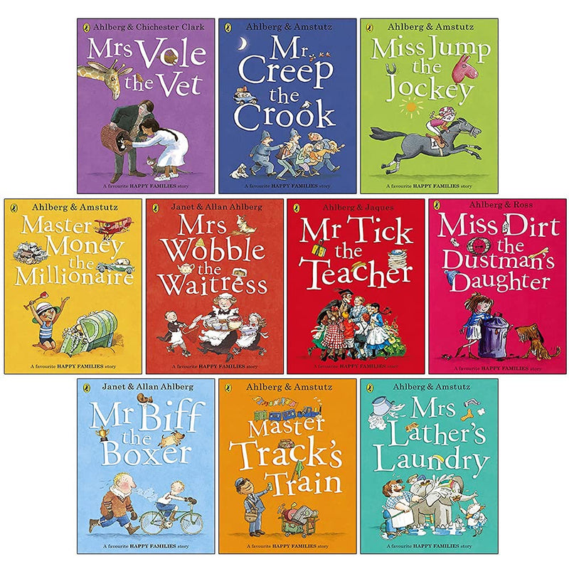 ["9780141374888", "9780241534076", "childrens books", "Childrens Books (5-7)", "childrens fiction books", "early learning", "early readers", "early reading", "happy families", "happy families book collection set", "happy families book set", "happy families books", "happy families collection", "happy families series", "happy families set", "Infants", "master money the millionaire", "master tracks train", "miss dirt the dustmans daughter", "miss jump the jockey", "mr biff the boxer", "mr creep the cook", "mr tick the teacher", "mrs lathers laundry", "mrs vole the vet", "mrs wobble the waitress", "picture books", "school picture flat", "science fantasy", "science fiction", "story books"]