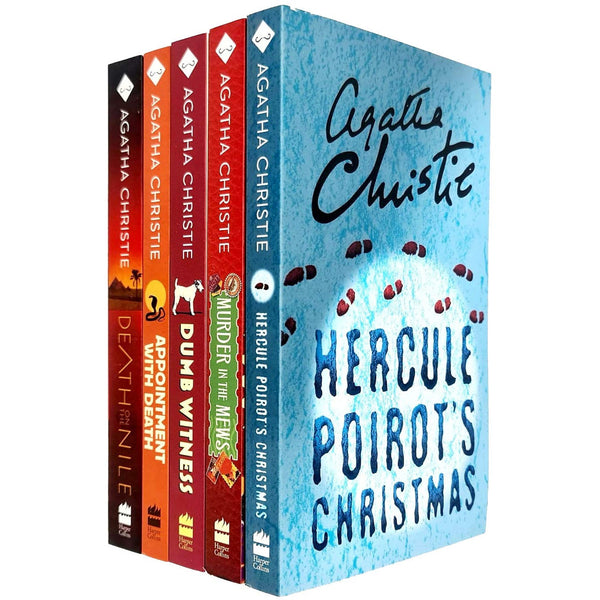 Hercule Poirot Series 5 Books Collection Set By Agatha Christie (Death on the Nile, Murder in the Mews, Appointment with Death, Hercule Poirot&amp;#x27;s Christmas, Dumb Witness)