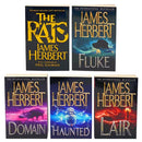 James Herbert Collection 5 Books Set (The Rats, Lair, Domain, Haunted, Fluke)