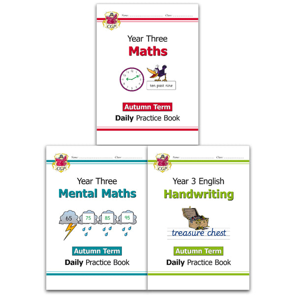 KS2 Year 3 Daily Practice Book Autumn Term 3 Books Collection Set: Maths, Mental Maths, Handwriting
