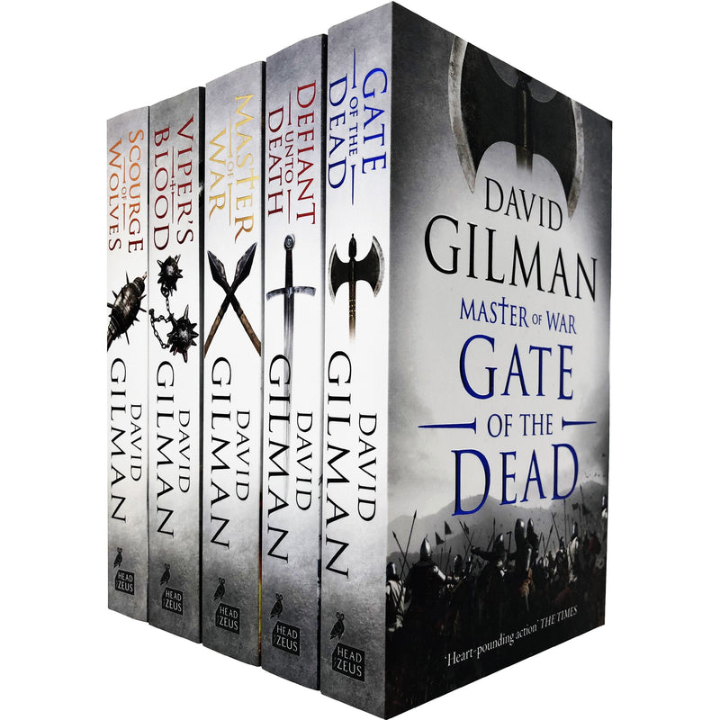 ["9780678454039", "9789123681198", "Adult Fiction (Top Authors)", "adventure stories", "cl0-VIR", "David Gilman", "david gilman book collection", "david gilman books", "david gilman books set", "David Gilman collection", "David Gilman Master of War Series", "Defiant Unto Death", "fiction", "fiction books", "Gate of the Dead", "historical fiction", "Master of War", "master of war book collection", "master of war collection", "Master of War Series", "scourge of wolves", "Vipers Blood", "war history fiction"]