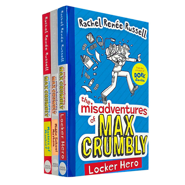 Rachel Renee Russell The Misadventures of Max Crumbly 3 Books(Locker Hero,Middle School Mayhem, Masters of Mischief)