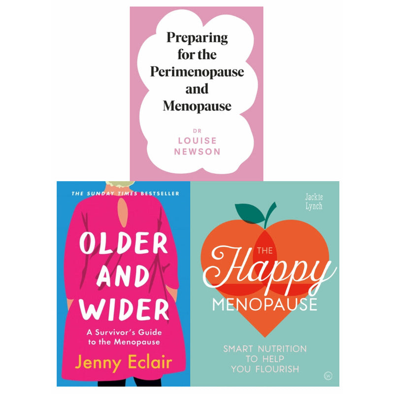 ["ageing", "Dr Louise Newson", "Gynaecology", "healthy", "Humour", "Jackie Lynch", "Jenny Eclair", "jenny eclair books", "jenny eclair older and wider", "Maturation", "Menopause", "mental health", "nutrition", "obstetrics", "Older and Wider", "Perimenopause", "Preparing for the Perimenopause and Menopause", "The Happy Menopause", "Women", "womens health"]