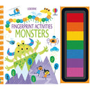 Usborne Fingerprint Activities Series 4 Books Collection Set - Unicorns and Faries, Monsters, Dinosaurs, Christmas