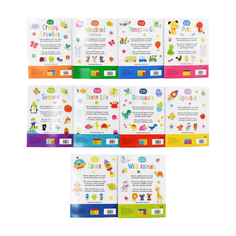 ["250 Stickers", "9781789475524", "Activity Books For Children", "Activity Pages", "Age 3-5", "Alphabet", "Bestselling Books", "Book Collection set", "Books for Children", "Children Activity Books", "Children Learning", "Colouring Activities", "Creepy Crawlies", "Dinosaurs", "Early Speaking", "Early Writing", "fantastic sticker books", "Fun Learning", "Home School Learning", "Home Schooling", "Illustration Books", "Learning Home", "Learning Resources", "My First Stickers", "My First Stickers 10 Activity Books", "My First Stickers Book Set", "My First Stickers Books", "My First Stickers Collection", "Ocean Life", "Pets", "Seasons", "Space", "Things That Go", "Wild Animals", "Woodland Creatures"]