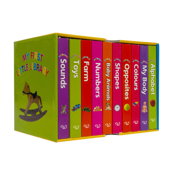 My First Little Library 10 Books Children Collection Set (Farm, Toys, Baby Animals, Sounds, Colours, My Body, Numbers & Shapes)