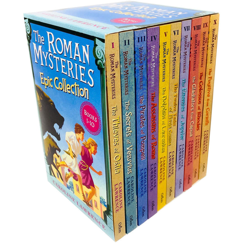 ["9781510108837", "Caroline Lawrence", "Roman Mysteries Collection", "The Assassins of Rome", "The Colossus of Rhodes", "The Dolphins of Laurentum", "The Enemies of Jupiter", "The Fugitive from Corinth", "The Gladiators from Capua", "The Pirates of Pompeii", "The Secrets of Vesuvius", "The Thieves of Ostia", "The Twelve Tasks of Flavia Gemina", "young teen"]