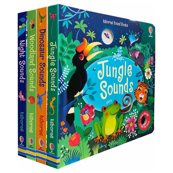 Usborne Sound Books Series 1 Collection 4 Books Set Jungle, Dinosaur, Woodland, Night
