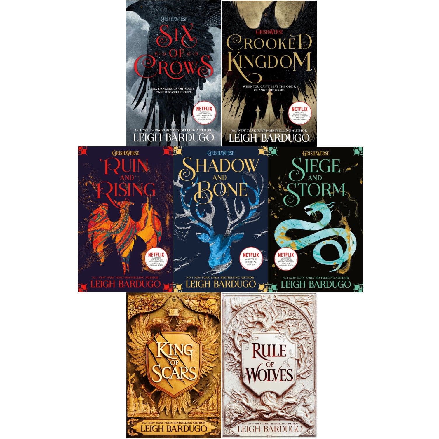 Leigh Bardugo 7 Books Collection Set Shadow and Bone Trilogy, Six of C
