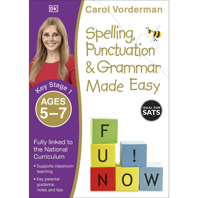 ["9780241182710", "Ages 5-7", "Book by Carol Vorderman", "Children Education", "Children Study Book", "Classroom Teaching", "English Book", "English Exercise Book", "English Grammar", "English Language and literature", "Exercise Activity book", "Fundamental Studies", "Grammar", "Home Learning", "Home Study Series", "Key Stage 1", "KS 1", "Learning Resources", "Made Easy Series", "Made Easy Workbooks", "National Curriculum", "Notes and Tips", "Parental guidance", "Practice Book", "Punctuation", "Spelling", "Study Aids", "Vocabulary"]