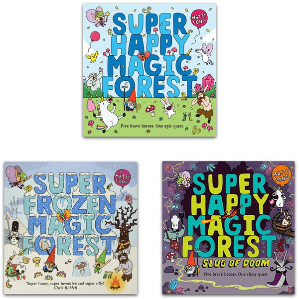 Super Happy Magic Forest 3 Books set by Matty Long (Super Happy Magic Forest, Slug of Doom, Super Frozen Magic Forest)
