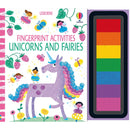 Usborne Fingerprint Activities Series 4 Books Collection Set - Unicorns and Faries, Monsters, Dinosaurs, Christmas