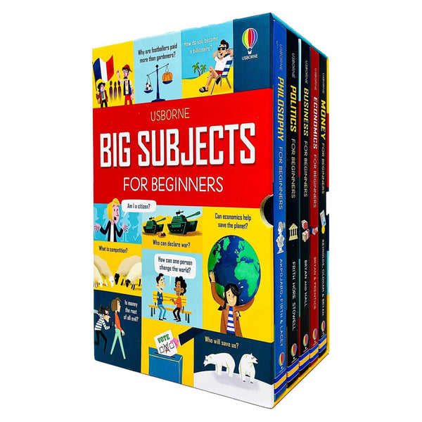 Usborne Big Subjects For Beginners 5 Books Collection Box Set (Money, Economics, Business, Politics, Philosophy)