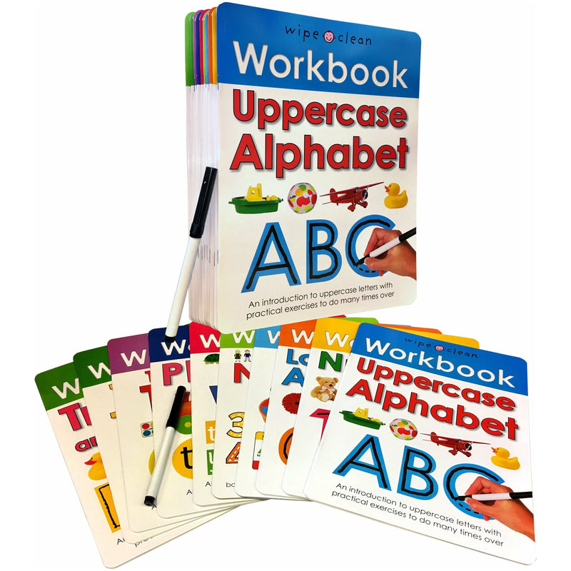 ["9781783414567", "Childrens Books (3-5)", "everyday maths", "first number skills", "lowercase alphabet", "numbers", "phonics", "Pre-school", "roger priddy", "telling the time", "times tables", "toddler books", "tracing and pen control", "tricky words", "uppercase alphabet", "wipe and clean workbook collection", "wipe-clean", "wipe-clean workbook collection"]