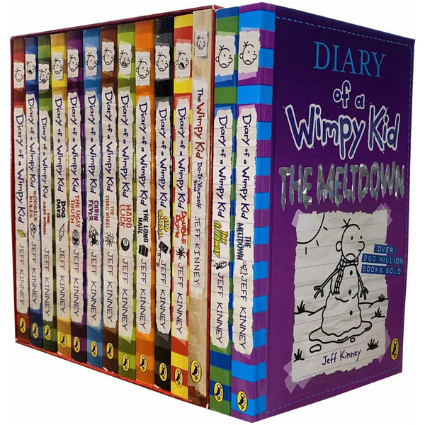 Diary of a Wimpy Kid Collection 14 Books Set by Jeff Kinney Meltdown, Getaway, Double Down, Old School