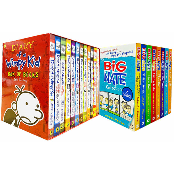 Diary of A Wimpy Kid & Big Nate 20 Books Collection Set by Jeff Kinney, Lincoln Peirce