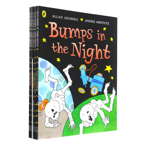 ["9780241333662", "allan ahlberg", "children picture books bumps in the night", "Childrens Books (3-5)", "cl0-PTR", "dinosaur dreams", "funny bones collection", "funnybones", "funnybones books set", "funnybones collection", "give the dog a bone", "Infants", "mystery tour", "skeleton crew", "the black cat", "the ghost train", "the pet shop"]