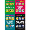 Infomojis Series Collection 4 Books Set Animals Planet Earth Human Body Space Books For Childrens - books 4 people