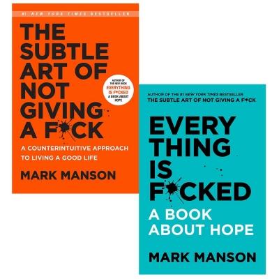 Mark Manson 2 Books Collection Set The Subtle Art Of Not Giving A Fck Everything Is Fcked A Book A.. - books 4 people