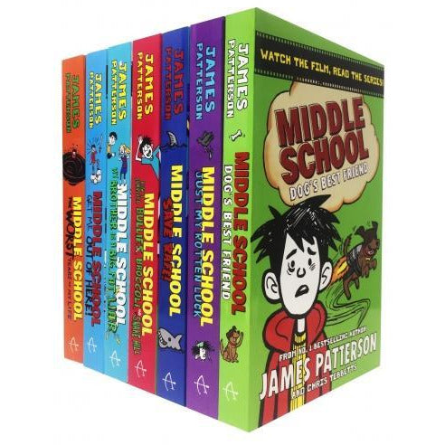 James Patterson Middle School Collection 7 Books Set Dogs Best Friendjust My Rotten Luck Save Rafe.. - books 4 people