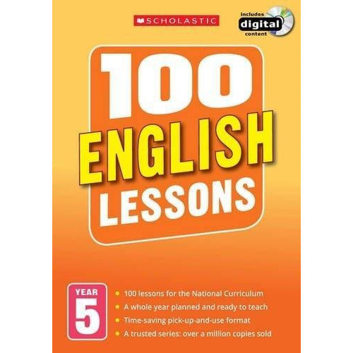 ["100 English", "100 English Lessons Year 5", "9781407127637", "Childrens Educational", "cl0-SNG", "English", "English guide", "English guide book", "english workbook", "New Curriculum", "Scholastic", "Study Guide"]