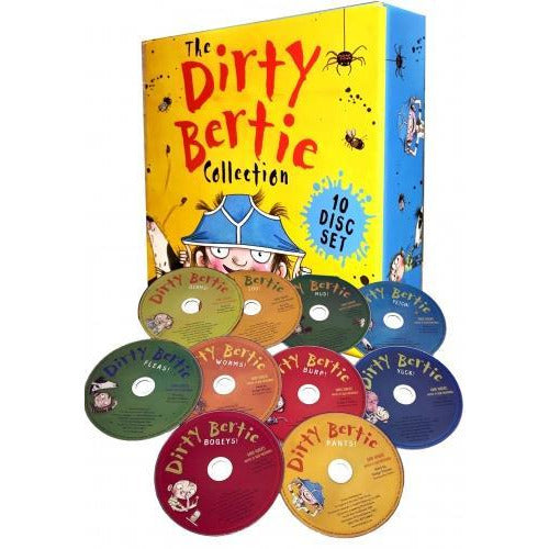 ["alan macdonald", "Audio Collection", "Bogeys", "book", "Burp", "cd", "Cds Box Set", "cl0-", "David Roberts And Alan Macdonald", "dirty bertie", "Dirty Bertie Audio", "Dirty Bertie Audio Collection", "dirty bertie books", "dirty bertie books set", "Dirty Bertie collection", "dirty bertie series", "Dirty bertie's", "DVD and Audio Books", "Fetch", "Fleas", "Germs", "Loo", "Mud", "Pants", "Worms", "Yuck"]