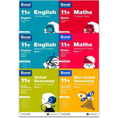 Bond 11 Assessment Papers English Maths Verbal And Non Verbal 6 Books Collection Set Ages 1112 Years - books 4 people