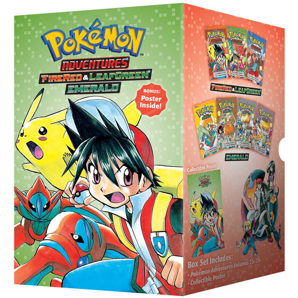 Pokemon Adventures Firered And Leafgreen Emerald Collection 7 Books Box Set